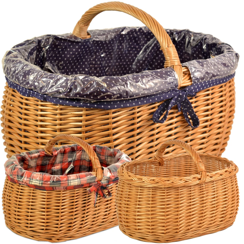 Einkaufskorb Auswahl Weidenkorb WIKLER Autokorb Weide Stoff Einlage Korb NEU - Bild 1 von 1