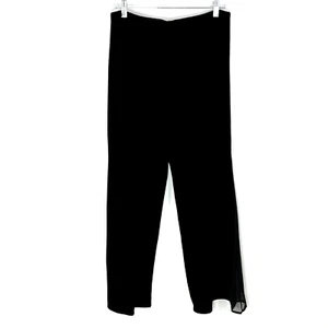 Alex Evenings Pants Women Small Petite Black Velvet Side Sheer Fabric Pull On - Picture 1 of 13
