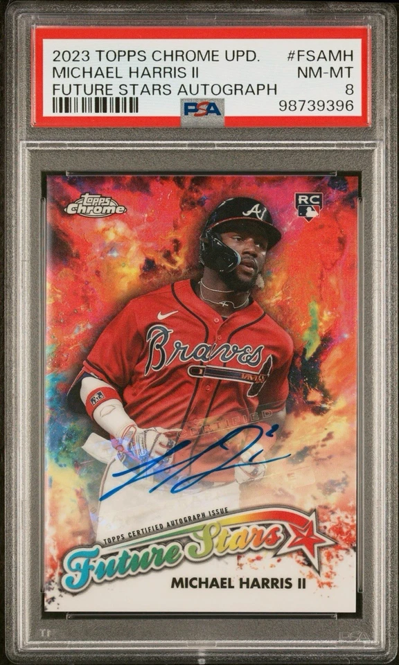 2023 Topps Chrome Update Michael Harris II Future Stars Auto ssp /99 PSA 8 - Image 1 of 1