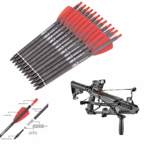 12-36PCS 7.5inch Carbon Crossbow Bolts Arrow 2"Vanes Archery for COBRA SYSTEM RX - Picture 1 of 11