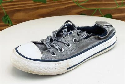 Converse all Star Toddler Girls 12 Medium Silver Low top Fabric - Image 1 of 4