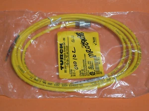 TURCK SB3T-2 MICROFAST STRAIGHT MALE TO CUT-END YELLOW 2M 3 COND 22 AWG CORD SET - Picture 1 of 5