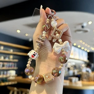 Butterfly Bead Crystal Mobile Phone Lanyard Strap Anti-Lost Bag Pendant - Photo 1 sur 10