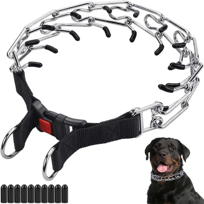 GITG Dog Prong Choke Collar Adjustable Training Quick Release Buckle for Large & XL