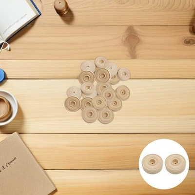 30 Pcs Small Wooden Wheels Round Toy Accessories Crafts Supplies for Kids - Image 1 of 4