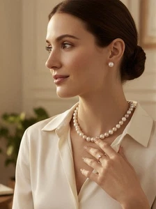 South Sea Natural Pink Multicolor Round Pearl Necklace Pearls - Picture 1 of 12