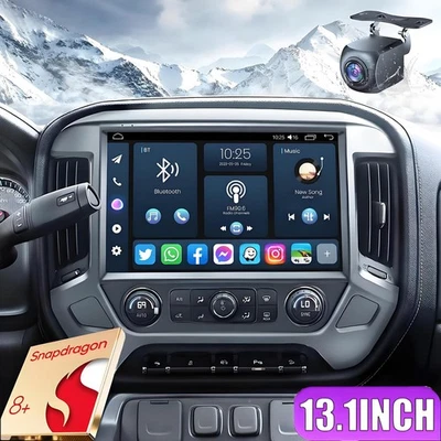 13.1" QLED Car Radio Stereo Upgrade for Chevy Silverado & GMC Sierra 2014-2018 - Image 1 of 4