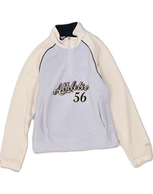 CHAMPION Boys Graphic Zip Neck Fleece Jumper 11-12 Years Purple AE08 - Image 1 of 4