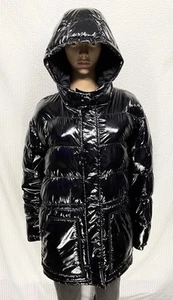 raro cappotto imbottito GAP HIGH SHINE Primaloft nero con cappuccio donna XL - Foto 1 di 24