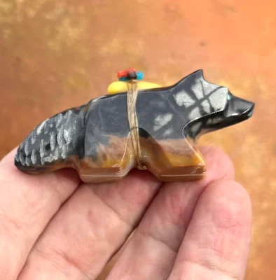 EMERY ERIACHO (d) ~ Maravilloso LOBO ~ Picasso Mármol Zuni Fetiche Foto 1 de 4