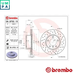 2x BRAKE DISC 09.9752.1X FOR BMW 3/E90 N46B20B/CC/BD/C/CD/E/CB M47D20 N47D20 - Picture 1 of 9