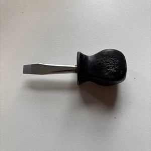Vintage Snap-on SSD1 1/4" Flat Slotted Head Stubby Screwdriver Black - Picture 1 of 10
