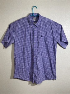 Camicia Cinch Uomo XL Viola Paisley Western con bottoni manica corta usata in ottime condizioni - Foto 1 di 5