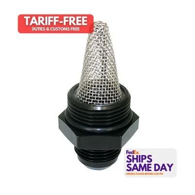 Moroso 23963, One Fitting12an macho a 16an con pantalla externa rendimiento negro Foto 1 de 4