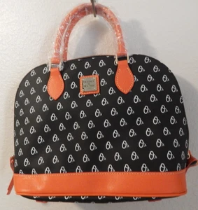 NEU Dooney and Bourke Baltimore Orioles gewölbte Umhängetasche SCHWARZ - Bild 1 von 10