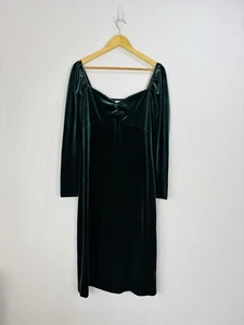 Boden Dress Women Size 12 Petite Green Velvet Knee Length Long Sleeve Straight - Picture 1 of 9