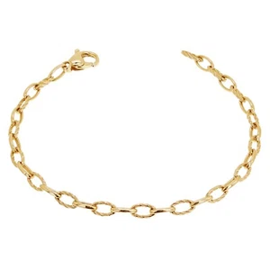Bracciale in oro giallo 10 kt con catena a maglie ovali massicce e corde 7" 4,7 mm 6 grammi - Foto 1 di 4