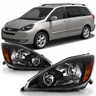 Black Housiing Headlight Replacement Driving Signal Lamp For 04-05 Toyota Sienna