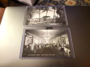 Zwei RPPC Brevard Eau Gallie Florida Oleanders Hotel Echtfoto Postkarten - Bild 1 von 2
