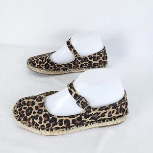 Torrid Leopard Canvas Espadrille Flat Womens 7WW Mary Janes Cushioned Extra Wide - Picture 1 of 8