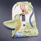 Housse de plaque commutateur de lumière en céramique colibri vintage Takahashi 3D colibri 5,5" x 3 7/16"
