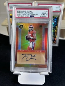 Super Glow 2021 Trevor Lawrence Orange Glow Auto RC #d/50 PSA 9 Auto 10 293 SP - Imagen 1 de 4
