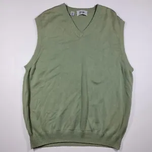 Pringle Scotland Men's Pullover Sweater Vest V-Neck Green Pima Cotton Size Large - Picture 1 of 9