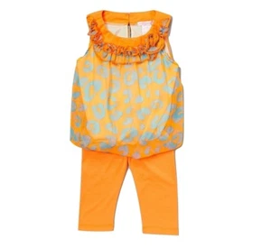 NUEVOS ""LEOPARDO GASA naranja"" Pantalones Capri niñas 3T primavera verano ropa bebé - Imagen 1 de 1