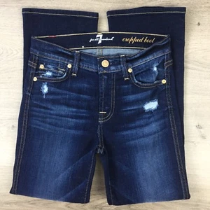 Pantalones de mezclilla para mujer 7 para toda la humanidad corte bota recortada talla 23 L25 (AB15) - Imagen 1 de 11