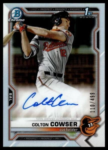 2021 Bowman Draft Chrome COLTON COWSER REFRACTOR AUTO 110/499 CDA-CC ORIOLES - Picture 1 of 2