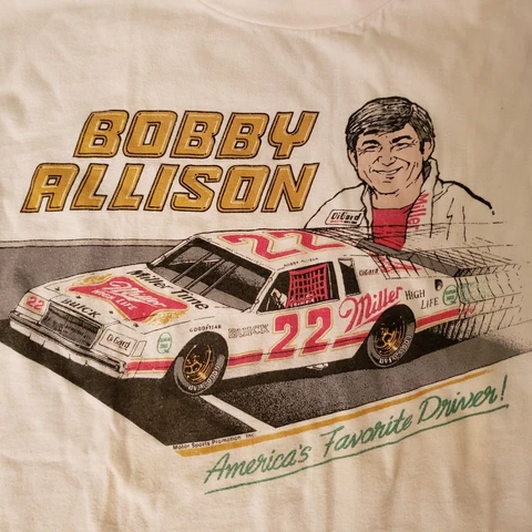 Vintage Bobby Allison Winston Cup NASCAR T Shirt Miller High Life Buick Medium Cover