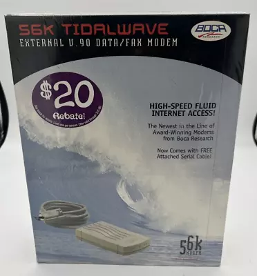 Boca Research 56k Tidalwave External V.90 DATA/FAX MODEM - Image 1 of 4