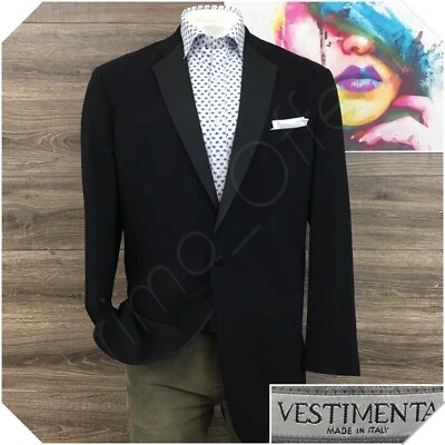 VESTIMENTA Hombres Esmoquin Chaqueta Blazer Abrigo Deportivo Informal Talla 44L Lana Negro Traje Foto 1 de 4