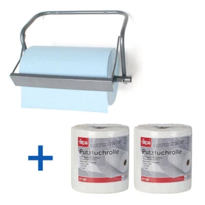 Putztuchrollen-Wandhalter Halterung 40 cm + 2 x Putztuchrolle Putztücher XXL - Bild 1 von 7