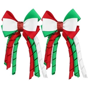 2pcs Hair Bows Clips for Girls - Curly Ribbon Hair Clips Christmas Xmas Hair ... - Picture 1 of 9