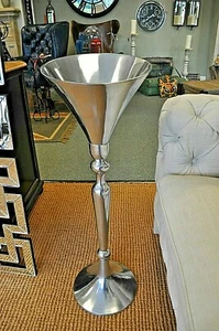 Champagne Cooler Tulip Style ice bucket on stand Cast Aluminium Wine server - Picture 1 of 12