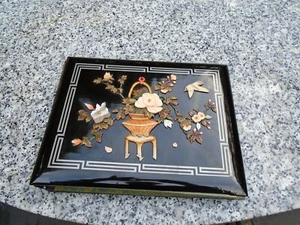 Chinese Album with semi precious stones to front hand painted silk to inside - Picture 1 of 12