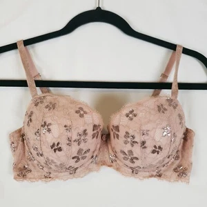 Victoria's Secret BH 34D Dream Angels gefüttert Demi All Lace Blush Pink Floral - Bild 1 von 13