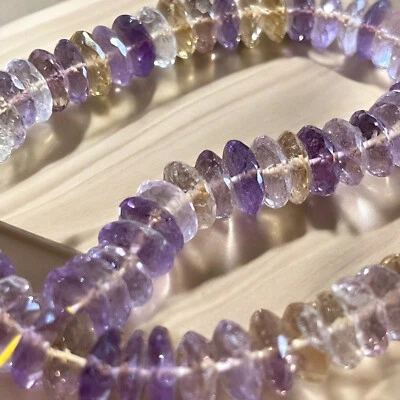 Faceted Ametrine Beads 10mm x 3mm/4mm - Image 1 of 4