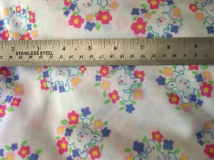 Fabric Rabbits Flowers Layette Spring Jaftex Corporation 144” x 69” - Picture 1 of 6