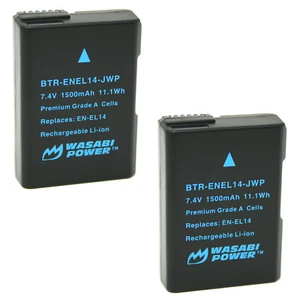 Batterie Wasabi Power pour Nikon EN-EL14, EN-EL14a (Pack de 2) - Photo 1 sur 8