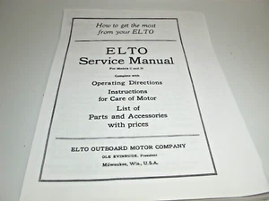 Reproduction Elto Service Manual Models C & D Parts & Accessories REPRINT.. - Picture 1 of 5