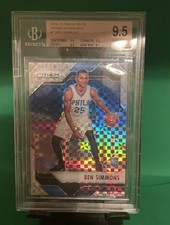 2016-17 Panini Prizm Silver Starburst Refractor BEN SIMMONS Rookie Card BGS 9.5