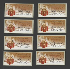 2010 Israel Christmas ATM Vending Machine Labels, Complete Set of 8 MNH #001 - Picture 1 of 1