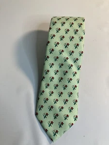 Vineyard vines custom collection mens lime green rose hatchet silk neck tie - Picture 1 of 3