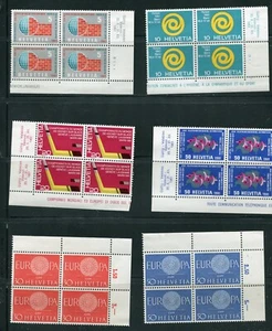 Switzerland 400-405 Corner Blocks of 4 Stamps MNH Europa - Picture 1 of 2