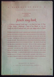 FRENCH SONG-BOOK Katherine Anne Porter 1933 with English Lyrics Music SCARCE DJ - Picture 1 of 12