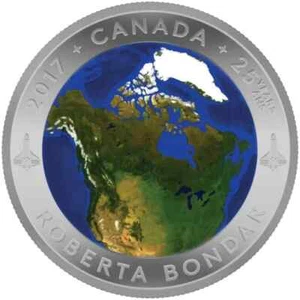25 $ Dollar A View of Canada from Space Canada Silver PP 2017 - Imagen 1 de 5