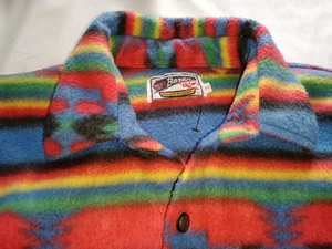 Baresi Herren Festival 90s Azteken Fleece Shirt M Langarm Winter Warm Regenbogen  - Bild 1 von 8