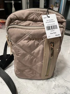 Nuovo con etichette - Borsa a tracolla/zaino Kedzie Cloud 9 TAN trapuntata convertibile imbracatura - Foto 1 di 21